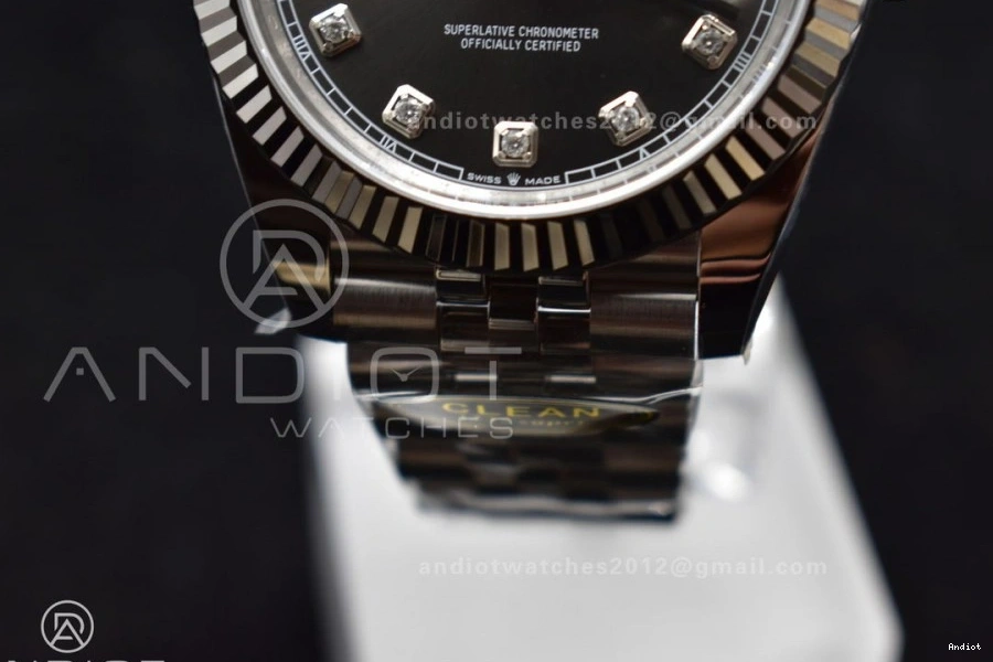 Clean Best 126334 DateJust On Steel SS Grey 41 Diamonds Edition 1:1 904L Jubilee Dial Bracelet VR3235 0519